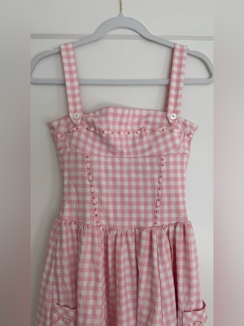 House of CB Vivien Pink Gingham Midi Dress - Picture 4 of 6